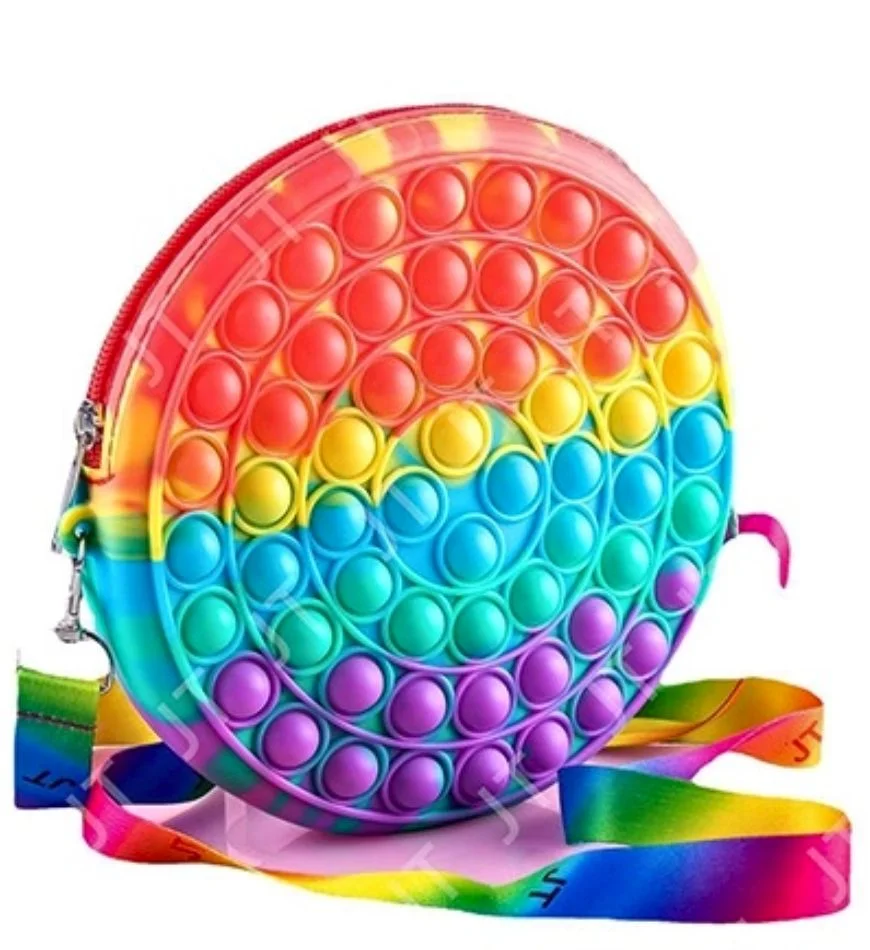 Push Bubble Fidget Toy Sensory it Bag Simple Dimple Handbag Rainbow